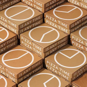 カスタム印刷Caixas Para Pizzas 9 10 11 12 14 18インチピザバーガーボックスフルート段ボールピザカートンボックス包装 - Product Image 3