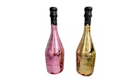 2024 électrolytique artisanat bouteille de vin Sculpture fait riche argent sacs résine artisanat magasin vin Bar décoration