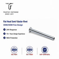 Rivets semi-tubulaires à tête plate personnalisés TianFang pour panneaux de châssis d'appareils électroménagers, finition polie en titane, service OEM ODM