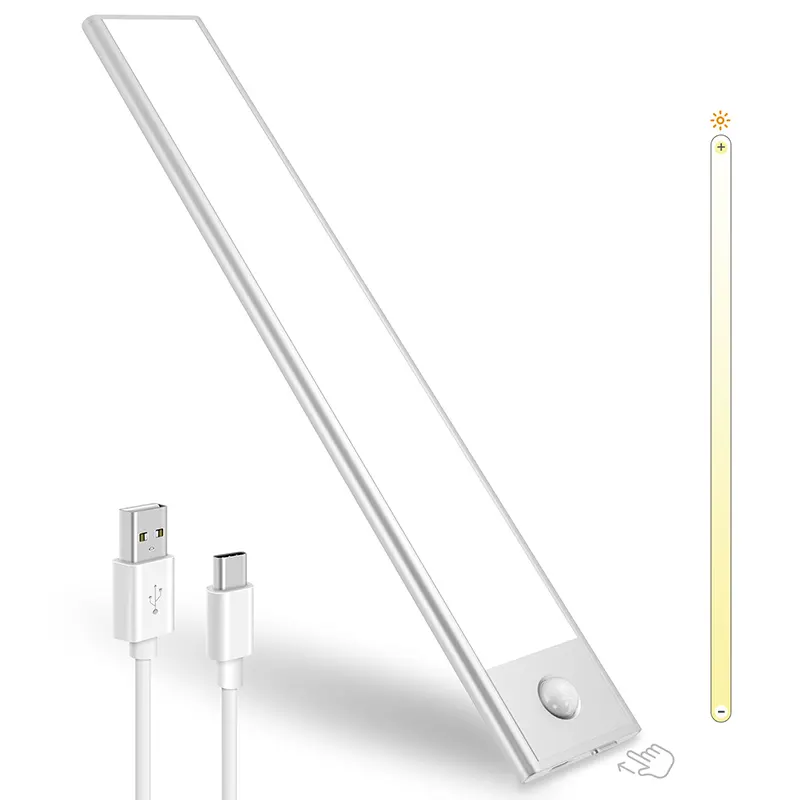 High quality USB Rechargeable LED Cabinet Light Surface Mounted PIR Sensor Led Wardrobe Under Cabinet Light For Kitchen