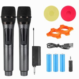 UHF <b>Wireless</b> One to Two Microphone Rechargeable Microphone for Performance Meeting Home Use Handheld Dynamic Microphone - Product Image 4