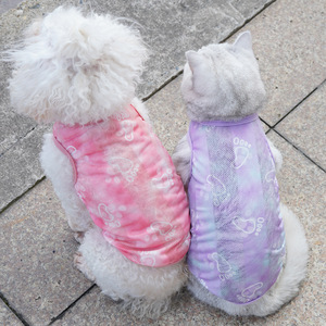 เสื้อกั๊กบางสำหรับสัตว์เลี้ยง สีชมพู สีม่วง ลายพิมพ์ลายจุด ดีไซน์ทันสมัยสำหรับฤดูร้อนสำหรับสุนัขและแมว - Product Image 1