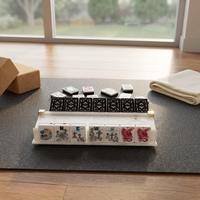Kit de jeu de Mahjong à thème Unique Miss Catalina, blocs en acrylique, motif imprimé vif, sac de transport à fermeture éclair, pour fêtes en intérieur