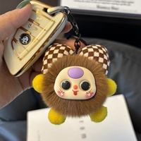 Porte-clés et breloque pour téléphone et sac en fourrure de lapin Rex, adorable boule de charbon miniature, poupée de dessin animé, pendentif boule en peluche exquise KittySnoopy