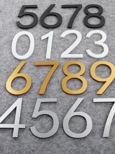 High-Grade Three-Dimensional Digital Acrylic Self-Adhesive Waterproof Eco-Friendly Wall Sticker Golden <strong>White</strong> <strong>Black</strong> <strong>House</strong> <strong>Number</strong> - Product Image 5