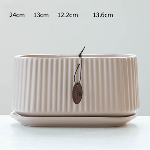 Pot de fleurs en céramique créatif et minimaliste de grande taille pour Chlorophytum et succulentes, style nordique pour salon, vente en gros disponible - Product Image 6