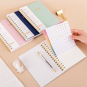 Bán buôn tùy chỉnh in ấn dây 2024 xoắn ốc ràng buộc bìa cứng A5 PU da Bìa kế hoạch máy tính xách tay - Product Image 6