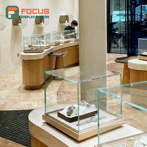 Modern Glass <b>Top</b> Jewelry Counter Wooden Jewelry Cabinet Integrated LED Light Luxury High End Jewelry Cabinet with Light - Product Image 3