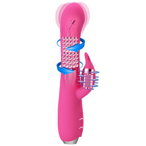Vibratore a Forma di Coniglio, Dildo Realistico, Stimolatore Clitorideo, Massaggiatore con Perline Rotanti, Giocattolo Sessuale per Donne - Product Image 4
