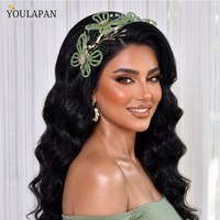 YouLaPan – bandeau de mariée en perles, fait à la main, avec fleurs et strass, accessoire de cheveux exquis pour femmes, pour banquet, danse, fête, YXA353