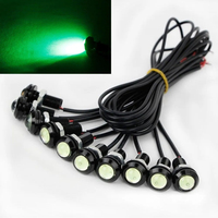 Luz LED Ojo de Águila para Auto de 18MM/23MM, 12V, Luz Diurna, Luces de Señalización de Estacionamiento para Motocicleta, Rojo y Amarillo