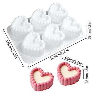 Moldes de Silicona de Grado Alimenticio para Corazones con Burbujas, Antiadherentes, Forma de Corazón 3D, para Chocolate, Mousse y Pasteles - Product Image 2