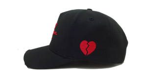 Casquette de baseball structurée de haute qualité pour la vente en gros, casquette vieillie avec broderie personnalisée rouge et bande de marque - Product Image 2