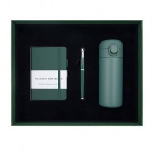 Promotional Business Gift <b>Set</b> PU Hardcover <b>Notebook</b> Gel Pen Flask With Logo for Welcome Gifts Tradeshow Giveaways - Product Image 3