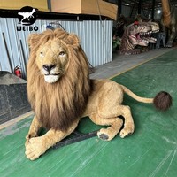 Modèle d'animal animatronique lion réaliste sur mesure, fabriqué à la main par Source Factory, pour les zones scéniques et les jardins botaniques
