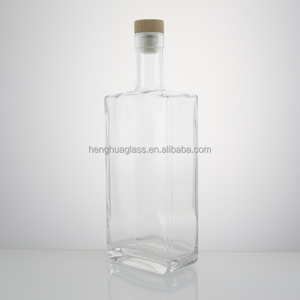Botella de Licor de Cristal Elegante para Whisky, <span class=keywords><strong>Bourbon</strong></span>, Ginebra, con Tapón de Corcho, Logotipo y Color Personalizados, 500 ml - Product Image 3