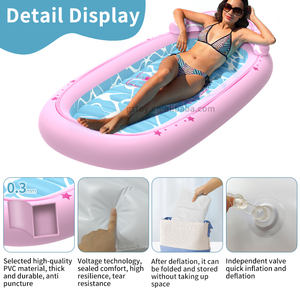 Matelas <span class=keywords><strong>flottant</strong></span> gonflable pour sports nautiques, transat de piscine en PVC écologique avec dossier pour bronzer - Product Image 3