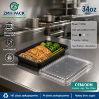 Boîte alimentaire carrée jetable empilable en PP, anti-fuite, pour sandwichs, gâteaux, traiteur, logo personnalisable, directement de l'usine