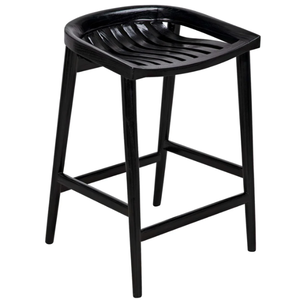 Chaise de bar Ronald en bois noir, durable, haute, pour bar à domicile et salle à manger - Product Image 3