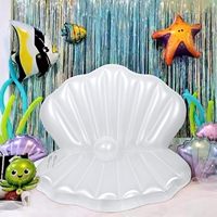 Bouée gonflable coquille avec perles, lit flottant pour adulte, radeau de piscine, jouet aquatique d'été