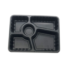 <span class=keywords><strong>Plateau</strong></span> <span class=keywords><strong>de</strong></span> nourriture jetable en plastique PP plateaux en plastique noirs <span class=keywords><strong>plateau</strong></span> <span class=keywords><strong>de</strong></span> <span class=keywords><strong>repas</strong></span> à emporter - Product Image 4