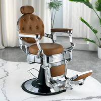 Chaise de barbier hydraulique de meubles de salon modernes en cuir synthétique de luxe durable portable pour salon de coiffure et atelier