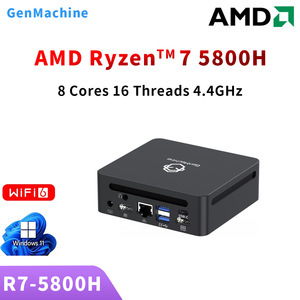 Mini PC HD GenMachine avec processeur <span class=keywords><strong>AMD</strong></span> <span class=keywords><strong>Ryzen</strong></span> 7 <span class=keywords><strong>5800H</strong></span> 8 cœurs et 16 threads, DDR4 8/16/32, disque dur SSD 512 Go, Wifi6 pour PC professionnel - Product Image 1