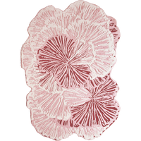 Tapis rose de style moderne en tissu bouclé, artisanal, tufté à la main, motif 3D tridimensionnel pour salon