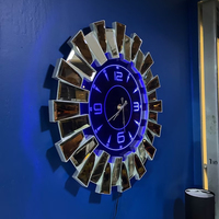 Grand miroir mural horloge LED pour la décoration intérieure miroir argenté éclairage led horloge silencieuse sans tic-tac décoration de salon