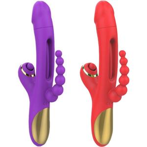 Vibratore Rabbit 3 in 1 Potente, Giocattolo Sessuale con 7 Frequenze, Stimolatore Clitorideo e del Punto G, Dildo Vibrante, Massaggiatore per Ragazze - Product Image 1