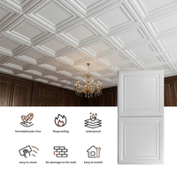 Plaques de plafond suspendu classiques blanches 2'x4', panneaux de plafond en PVC imperméables, plaques de plafond 3D sans formaldéhyde