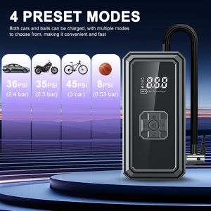 Портативный беспроводной многофункциональный электрический воздушный компрессор для шин 150Psi, беспроводной мини автомобильный воздушный насос со светодиодным подсветкой - Product Image 4