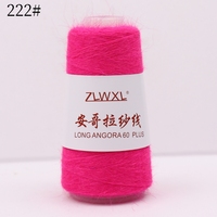 Bestseller 100g 700m Buntes 60% Angora-Nerz-Mischgarn Langhaar Antistatisch Fancy Ringgesponnen zum Weben, Stricken und Nähen