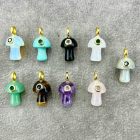 CH-LAP2204 Pendentif en Pierre Naturelle Multicolore en Forme de Poivre, Pendentif en Pierre Chili Micro-Pavé CZ Coloré, Accessoire en Pierre Précieuse, Vente en Gros