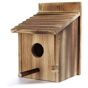 Houten Vogelhuis Voor Buiten Met Paal, Vogelhuisje Voor Vink Bluebird Kardinalen, Hangende Vogelhuisopruiming Tuinland - Product Image 1