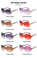 Lunettes de soleil pour femmes en gros, abordables, classiques, en PC, surdimensionnées, à motif floral dégradé, anti-UV, multicolores, protection UV400