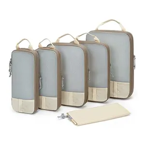 कस्टम लाइटवेट 6 सेट संपीड़न पैकिंग क्यूब्स सूटकेस ऑर्गनाइज़र बैग टिकाऊ सामान ऑर्गनाइज़र यात्रा बैग