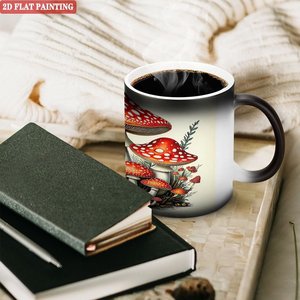 Frosted Black 11oz <b>Ceramic</b> <b>Mug</b> Heat Activated Drinking Cup Indoor Outdoor Use - Product Image 3