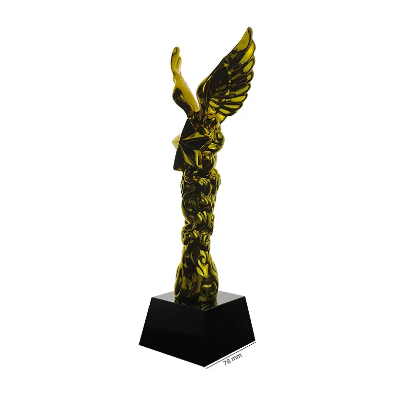 Honor of crystal new design wings with star shape resin award trophy