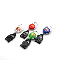 Vente en gros de briquet avec logo personnalisé Porte-clés à boucle extensible avec clips arrière de laisse Style électronique pour l'usage de la cigarette