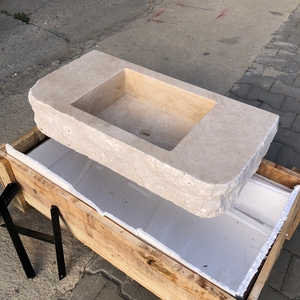 <span class=keywords><strong>Lavabo</strong></span> sur pied Newstar en travertin moderne, vasque en pierre naturelle, forme <span class=keywords><strong>rectangulaire</strong></span> arrondie, <span class=keywords><strong>lavabo</strong></span> rustique pour salle de bain - Product Image 3