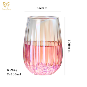 New Design Colorful Stripe Drinking Glasses Stemless <strong>Wine</strong> Glasses Milk Juice Water <strong>Tumbler</strong> - Product Image 6