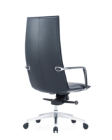 Chaise de bureau ergonomique moderne à dossier haut avec hauteur réglable et structure en acier inoxydable