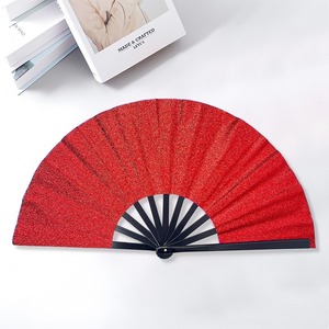 Éventail pliant en polyester multicolore, facile à transporter, en bambou, impression sur toute la page, pour fêtes, pour femmes et hommes - Product Image 5