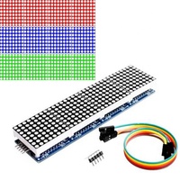 MAX7219 modul matriks titik, mikropengontrol empat dalam satu tampilan merah/biru/hijau