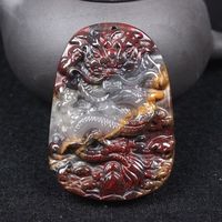 Pendentif de haute qualité en pierre de sang de poulet, marque Dragon, pendentif en jade rouge jaspe pour hommes et femmes avec certificat