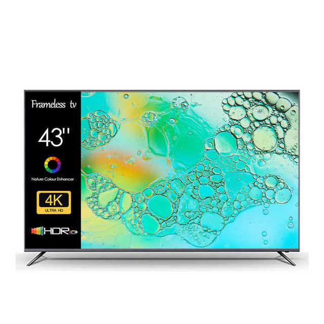 Frameless 43-Inch 4K Ultra HD HDTV Smart LED TV with Android OS Built-In Speaker Game Mode Wi-Fi A+ Grade LCD Panel
