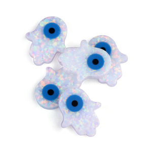 En Stock 11x13mm sintético OP17 blanco Hamsa azul <span class=keywords><strong>mal</strong></span> <span class=keywords><strong>de</strong></span> <span class=keywords><strong>ojo</strong></span> ópalo piedra <span class=keywords><strong>para</strong></span> la fabricación <span class=keywords><strong>de</strong></span> joyas - Product Image 2