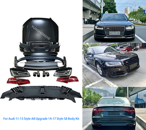 ชุดแต่งคุณภาพสูงสำหรับ Audi A8 D4 รุ่นปี 11-13 อัพเกรดเป็นรุ่นปี 17 สไตล์ <span class=keywords><strong>W12</strong></span> หรือ S8 กันชนหน้า-หลัง ไฟหน้า ไฟท้าย ฝากระโปรงท้าย - Product Image 2