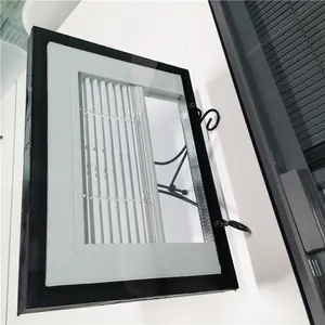 BTG Aluminium Casement awning Top Hung Window slim frame with l fly screen build in Glass Blinds with grill kitchen living room